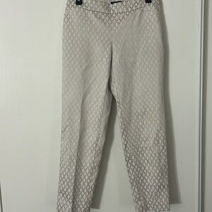 Cream Patterned Pants by White House Black Market